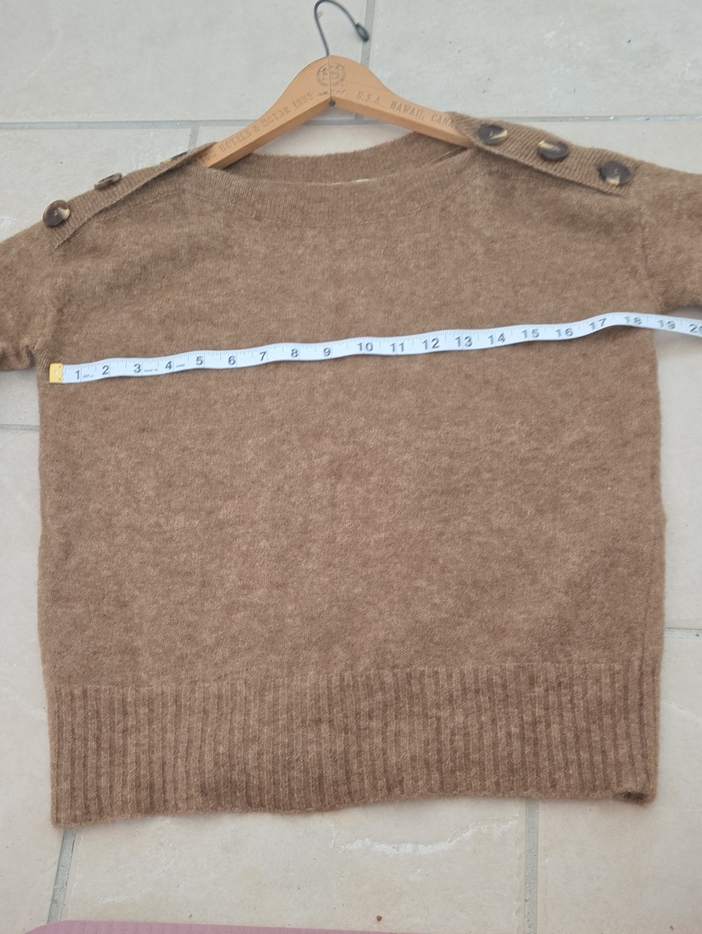 SÉZANE Victor Shoulder Button Boatneck Marled Chestnut Mohair Sweater NWOT RARE - Picture 6 of 11